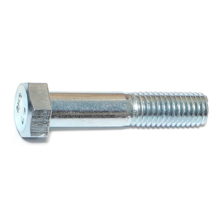 Grade 2, 1/2-13 Hex Head Cap Screw, Zinc Plated Steel, 2-1/2 In L, 50 PK